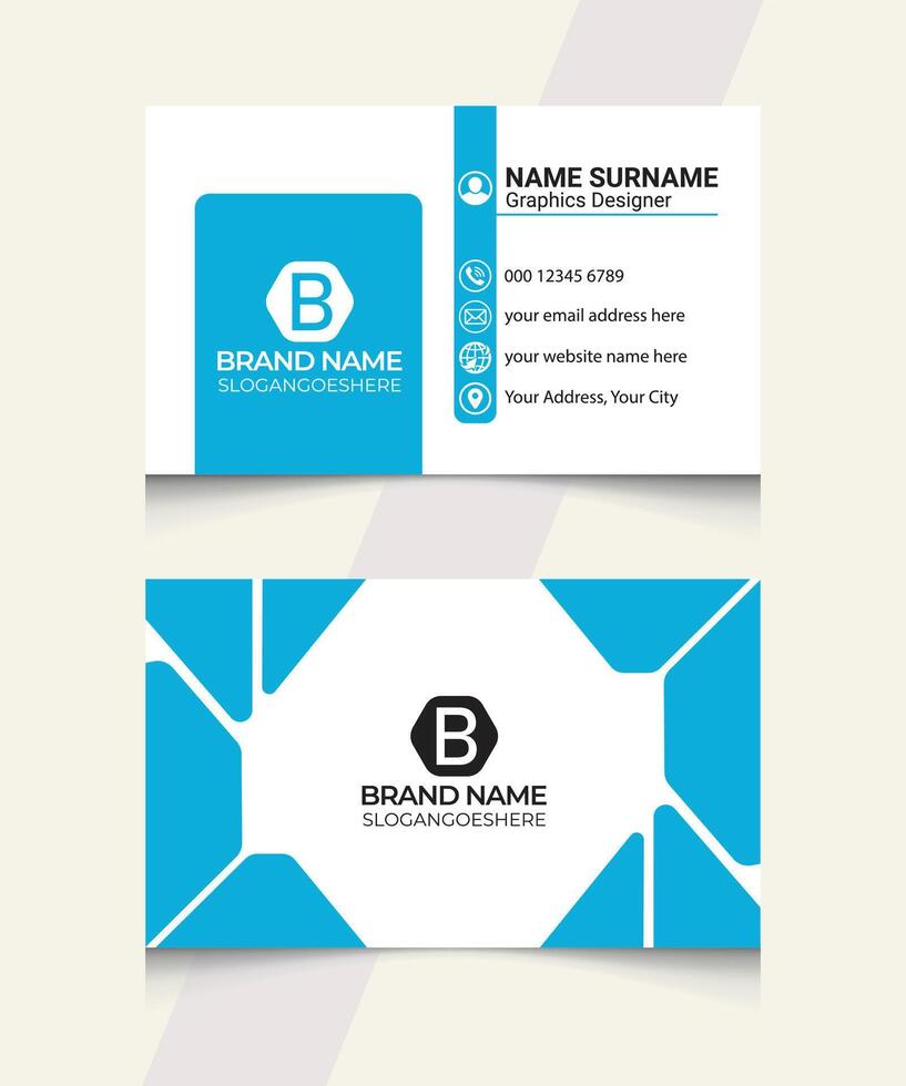 Trendy Corporate Business Card Design Vector Template