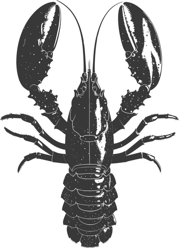AI generated Silhouette lobster black color only vector