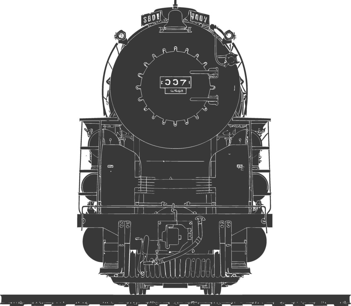 AI generated Silhouette locomotive black color only vector
