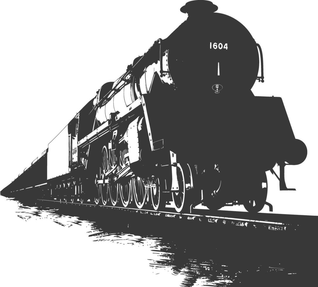 AI generated Silhouette locomotive black color only vector