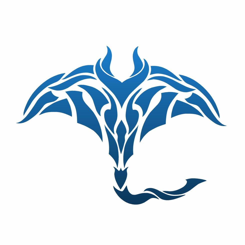 graphic vector illustration of tribal art design blue stingray