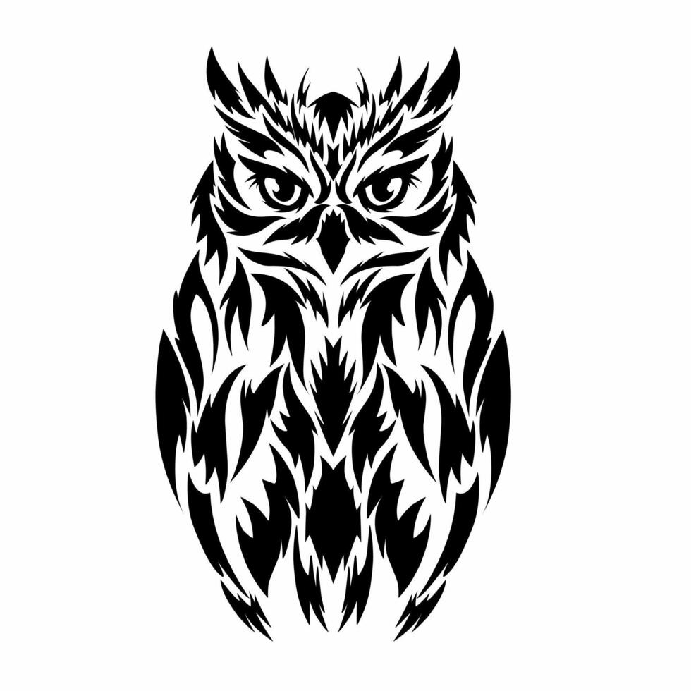 graphic vector illustration of tribal art owl design abstract with white background