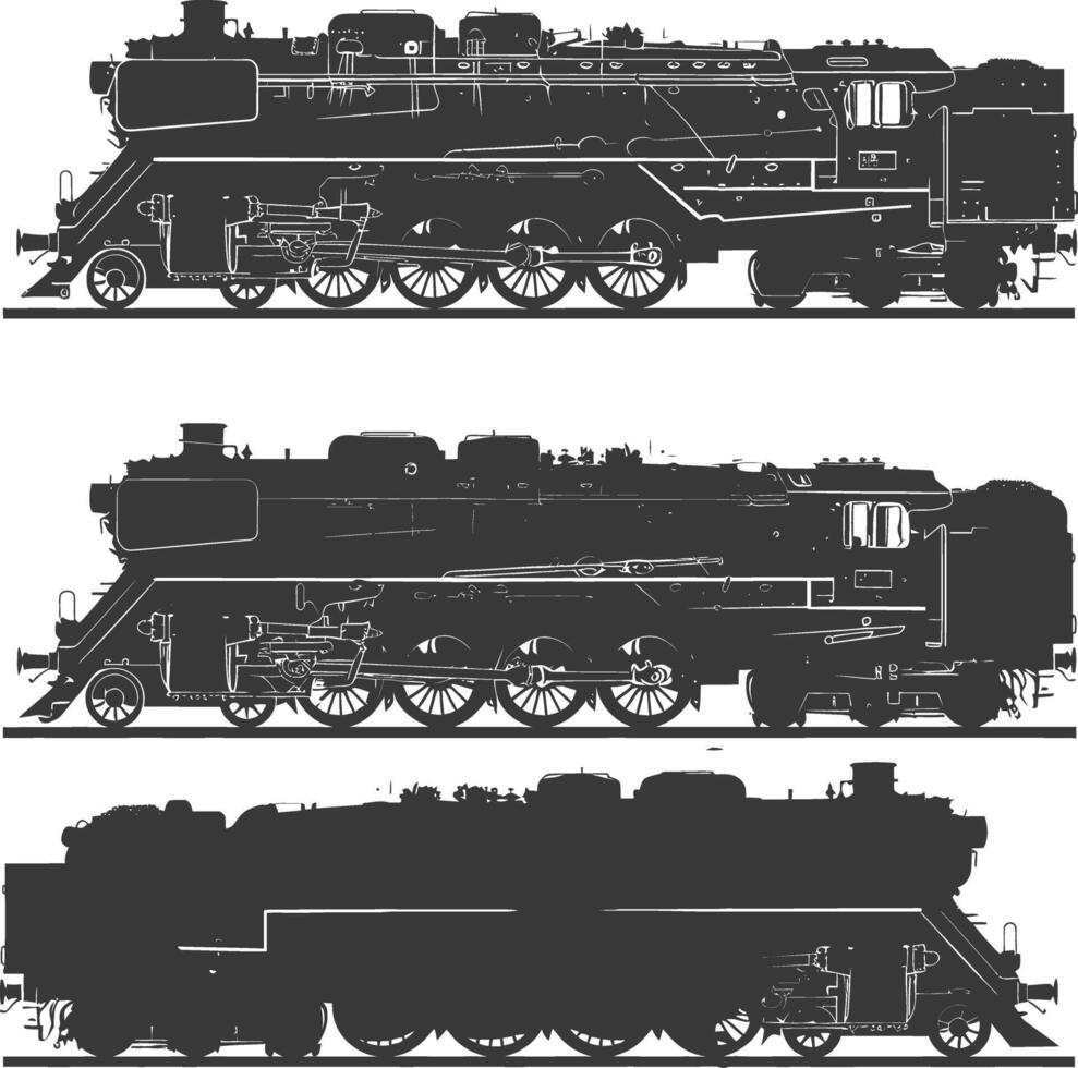 AI generated Silhouette locomotive black color only vector