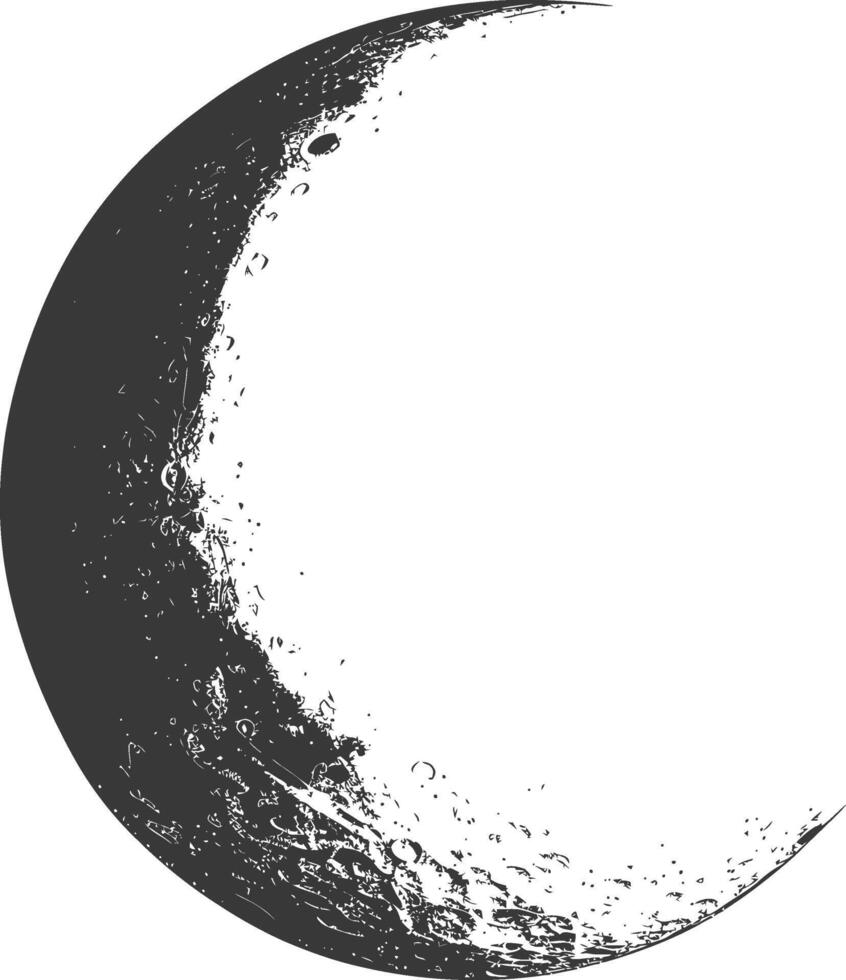 ai generado silueta creciente Luna negro color solamente vector