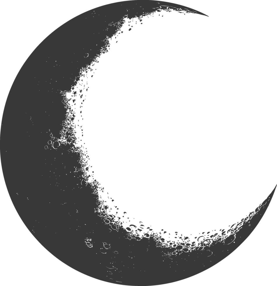 AI generated Silhouette Crescent Moon black color only vector