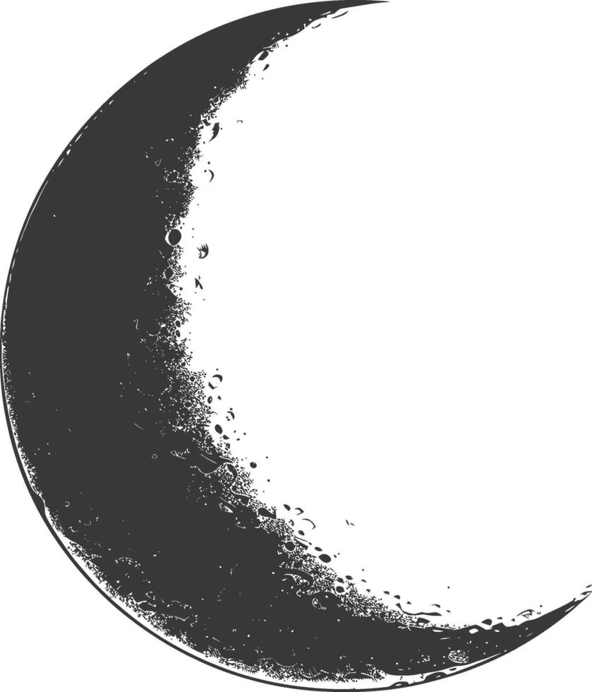 AI generated Silhouette Crescent Moon black color only vector