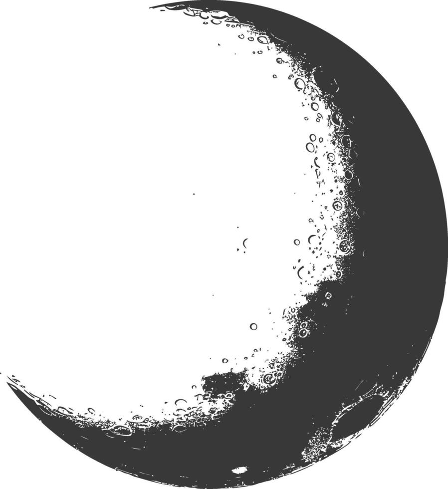 AI generated Silhouette Crescent Moon black color only vector