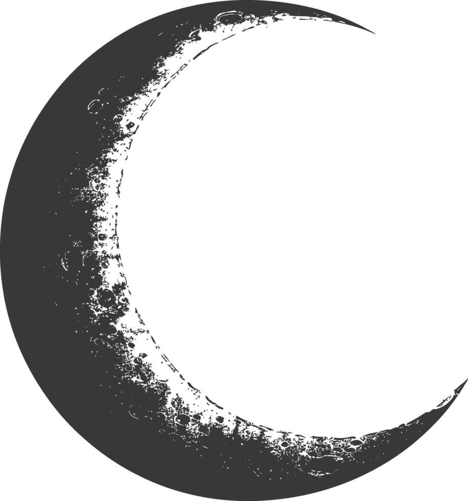 ai generado silueta creciente Luna negro color solamente vector