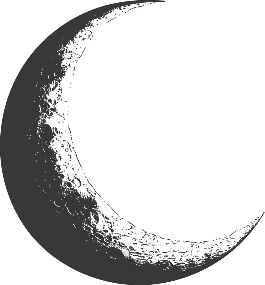 AI generated Silhouette Crescent Moon black color only vector