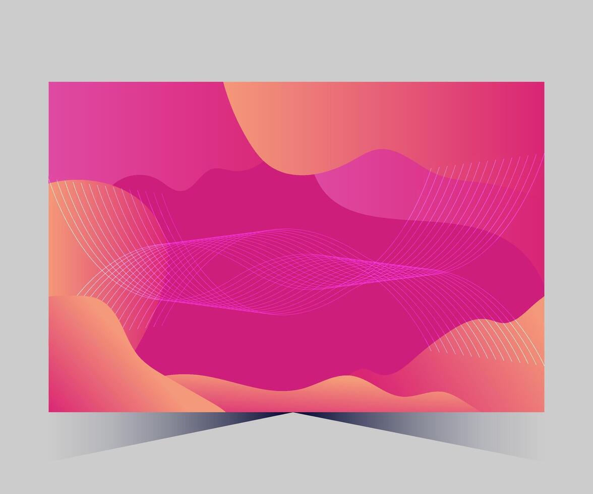 abstract background with pink and orange waves vector