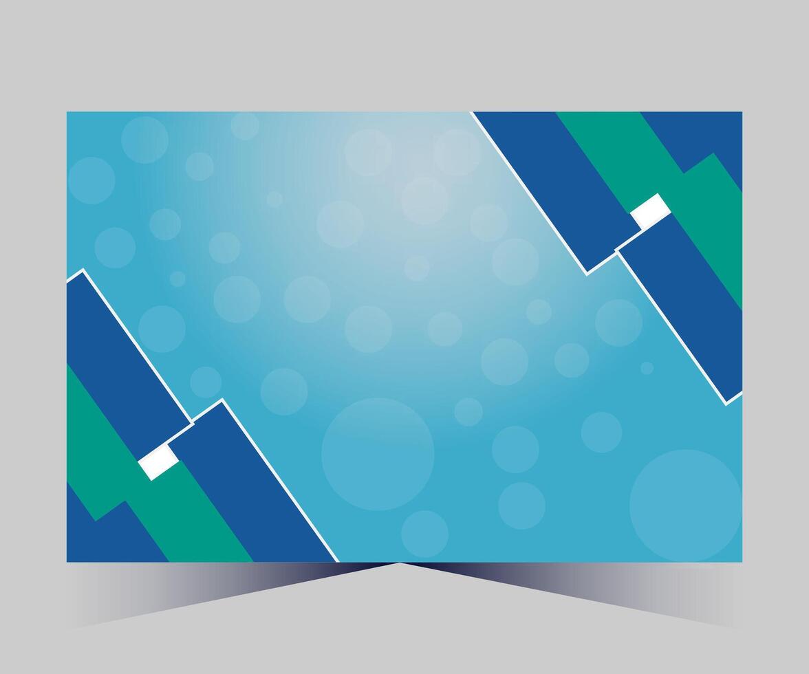 a blue and green banner with a white border vector