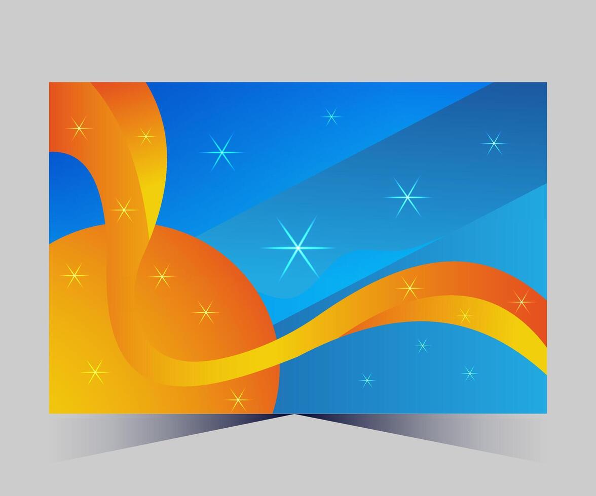 an abstract design with a blue and orange sun vector