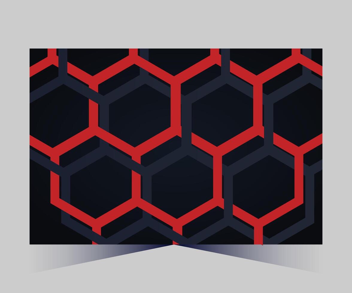 a black and red background with a hexagon pattern 40477007 Vector Art
