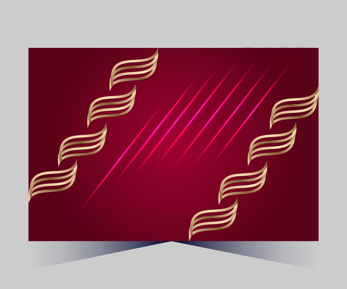 a red background with gold lines and a gold star vector