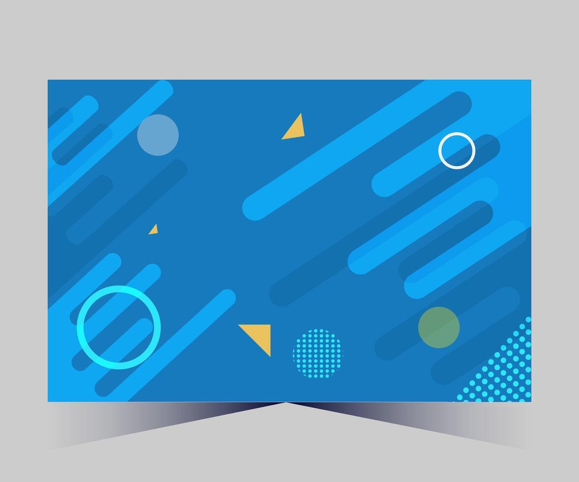 a blue and yellow background with geometric shapes vector