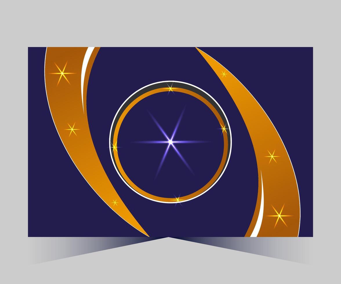 a blue and gold logo with a star in the center vector