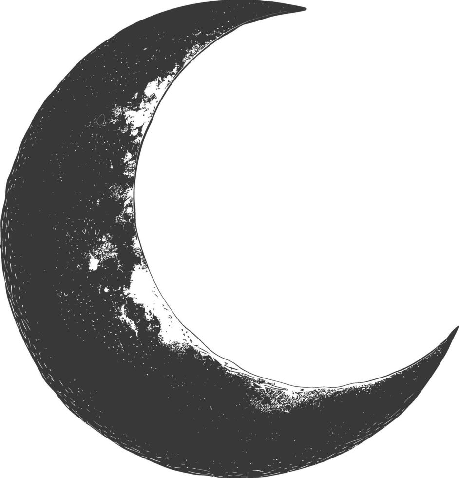 AI generated Silhouette Crescent Moon black color only vector