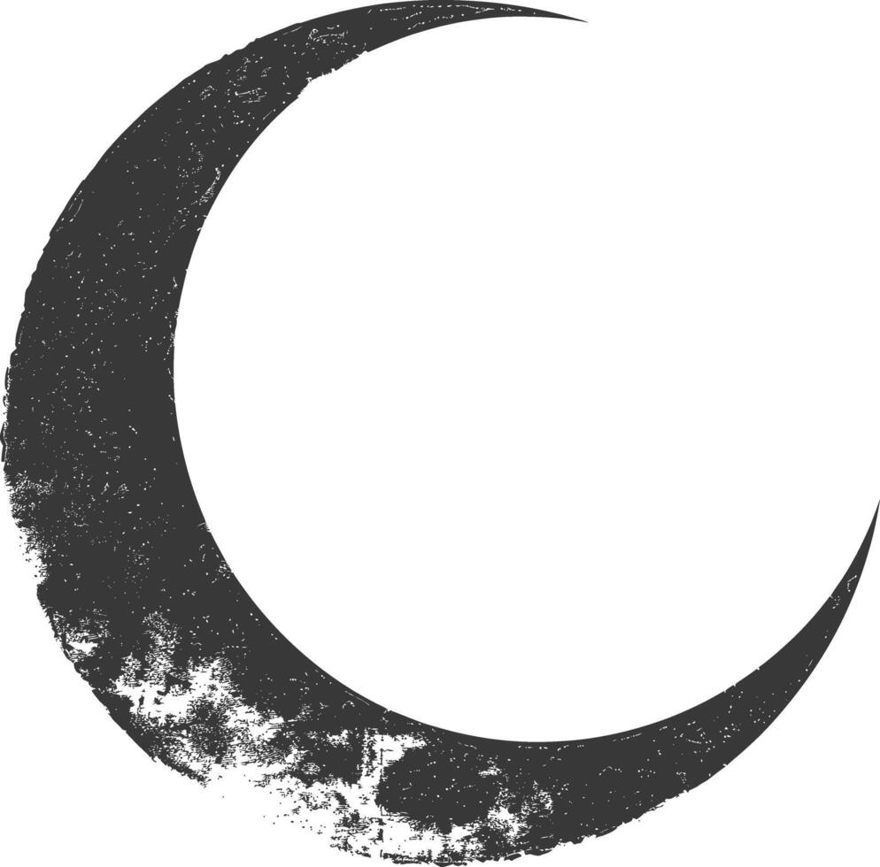 AI generated Silhouette Crescent Moon black color only vector