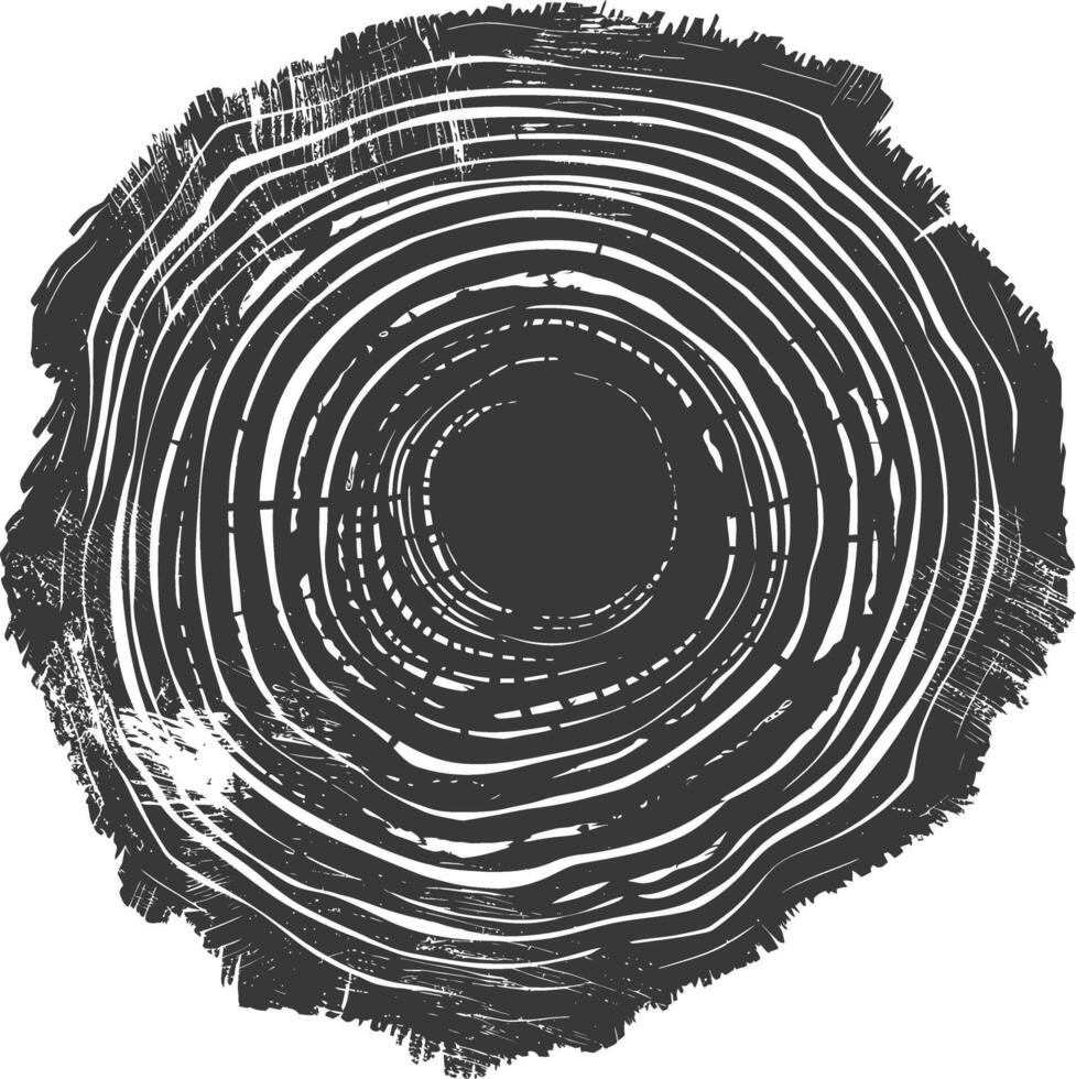 AI generated Silhouette Tree rings black color only vector