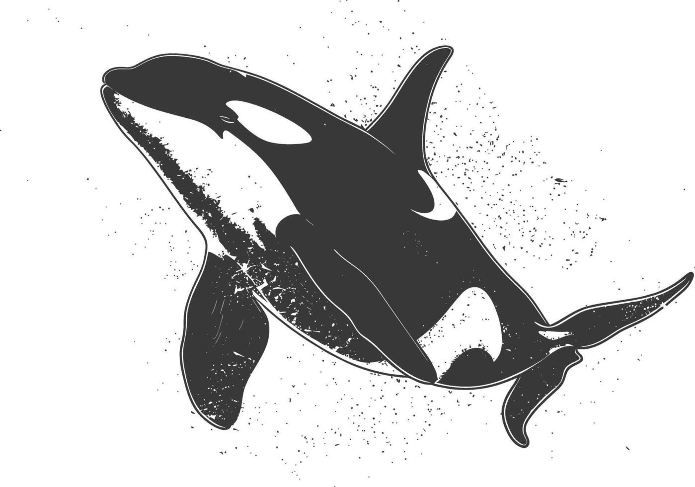 ai generado silueta el orca o asesino ballena pescado animal negro color solamente vector