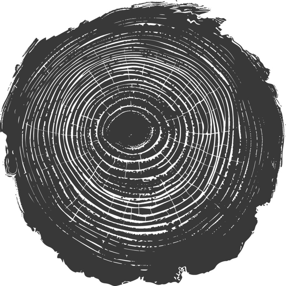 ai generado silueta árbol anillos negro color solamente vector