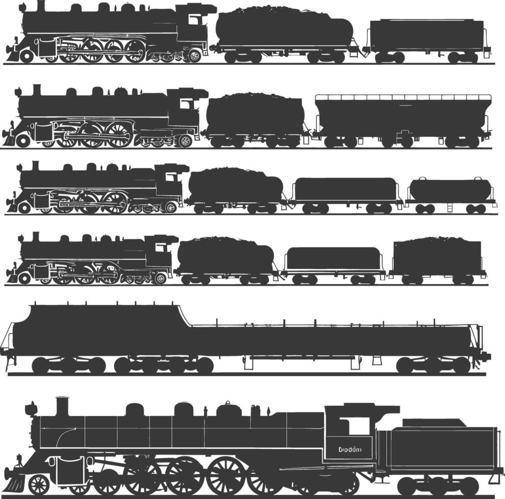 AI generated Silhouette train black color only full vector