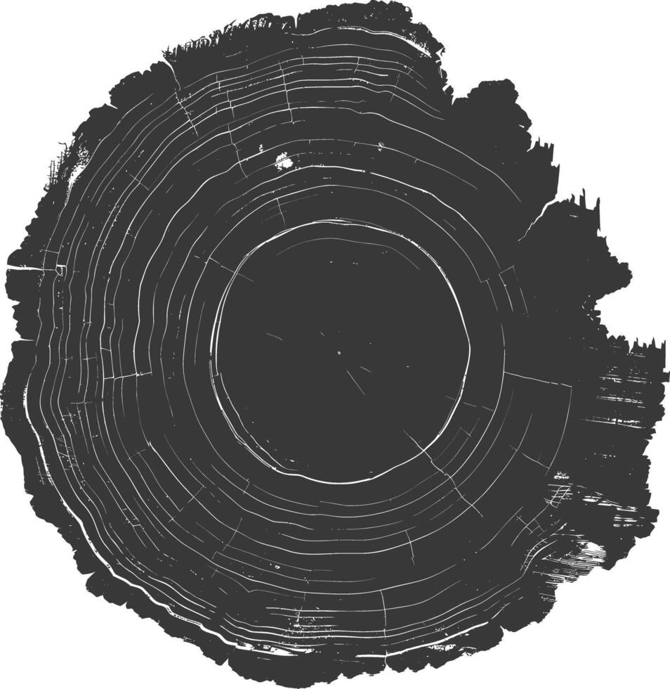 ai generado silueta árbol anillos negro color solamente vector