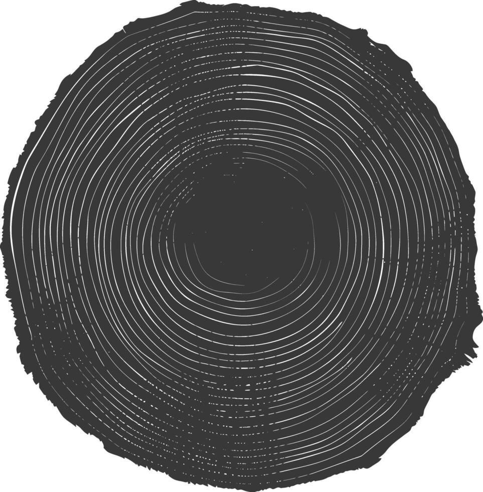 ai generado silueta árbol anillos negro color solamente vector