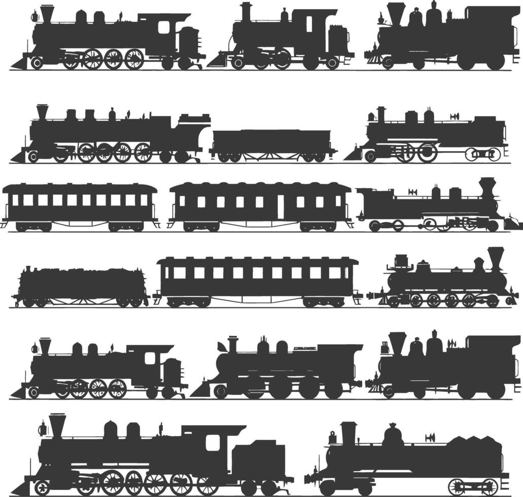 AI generated Silhouette train black color only full vector