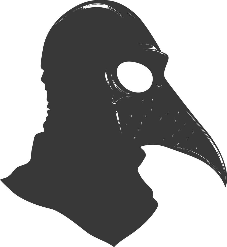 AI generated Silhouette plague mask black color only full vector