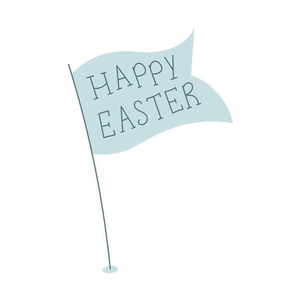 Small table flag isolated on white background. vector table flag Happy easter.