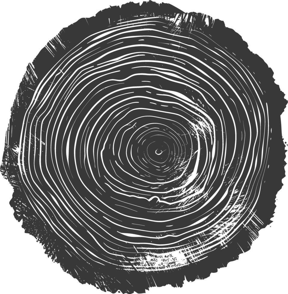 ai generado silueta árbol anillos negro color solamente vector