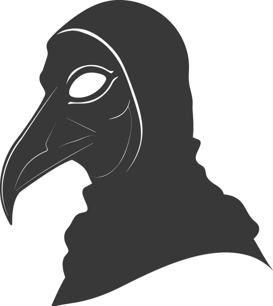 AI generated Silhouette plague mask black color only full vector