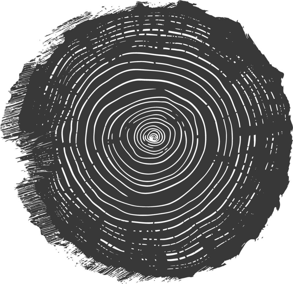 AI generated Silhouette Tree rings black color only vector