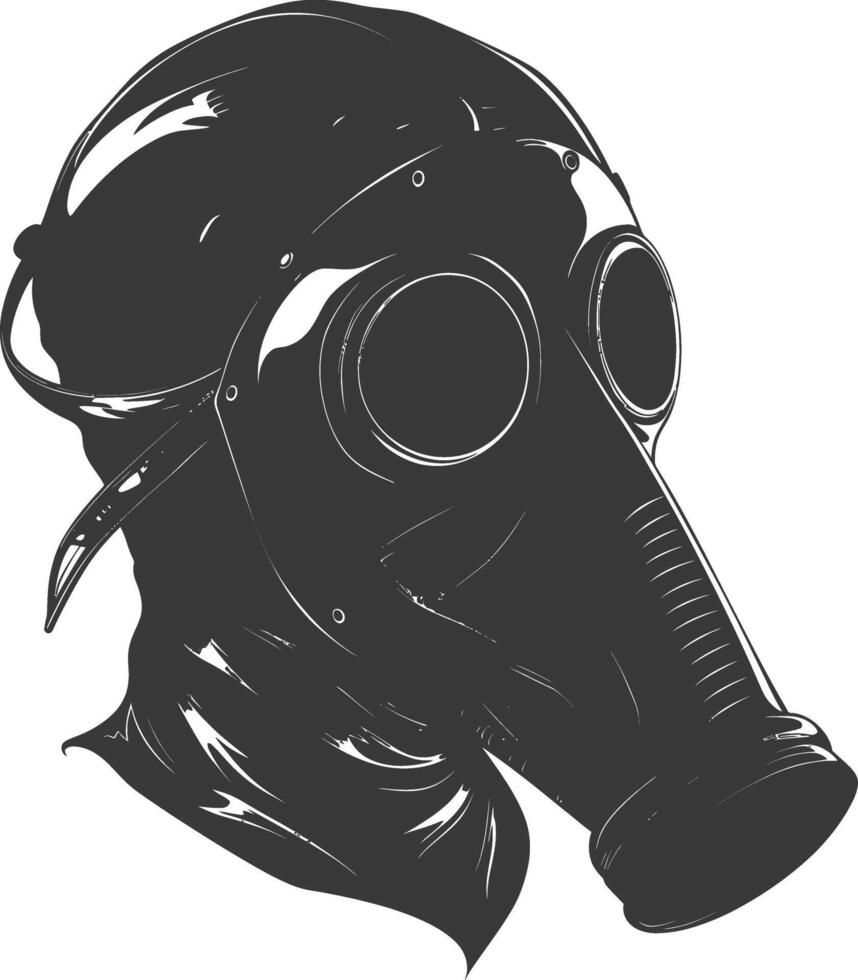 AI generated Silhouette plague mask black color only full vector