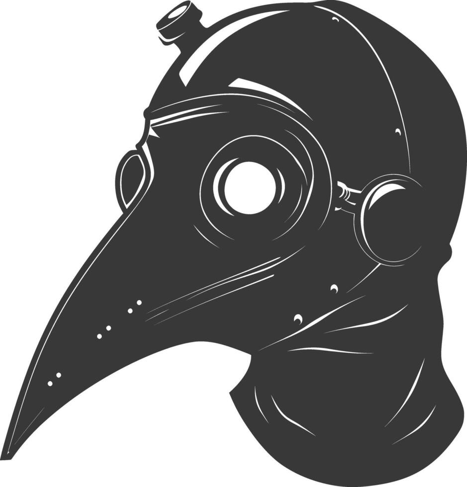 AI generated Silhouette plague mask black color only full vector