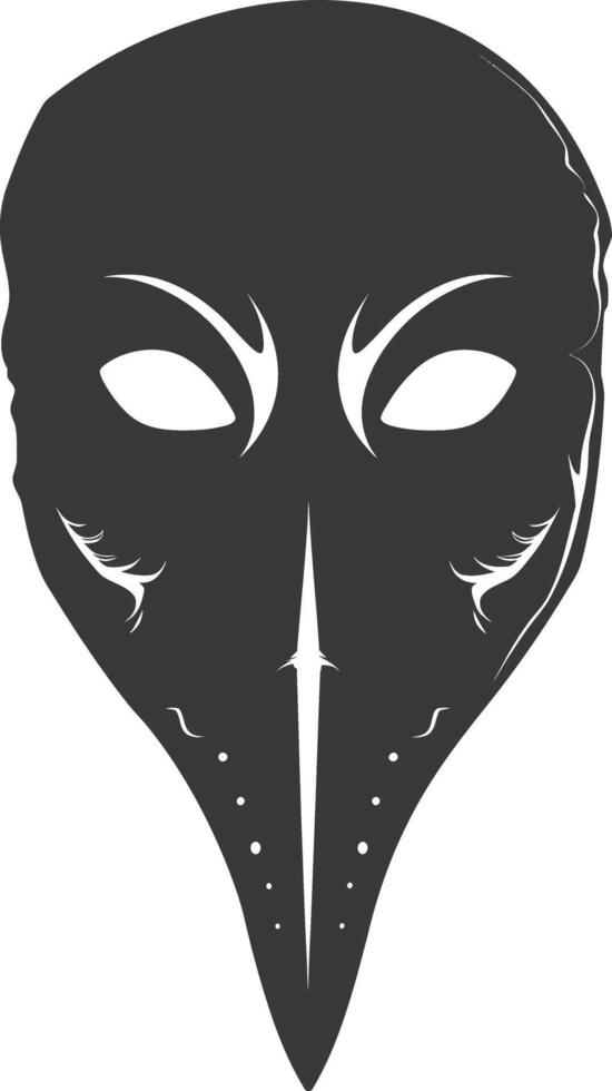 AI generated Silhouette plague mask black color only full vector