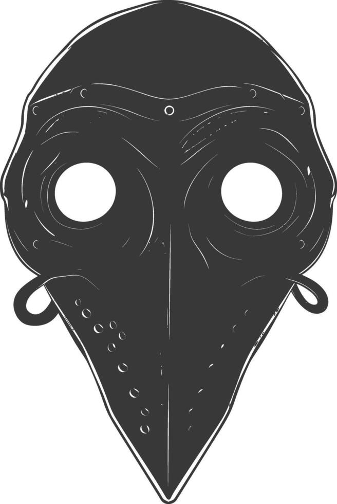 AI generated Silhouette plague mask black color only full vector