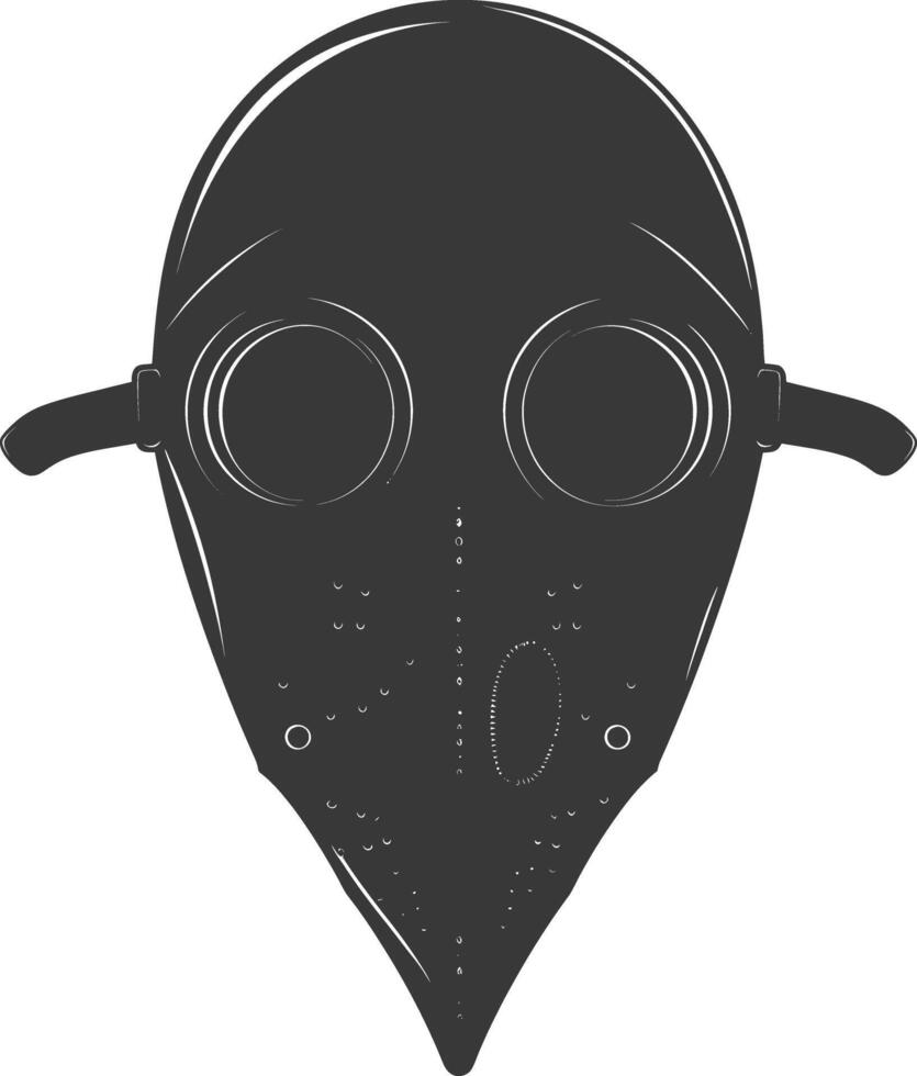 AI generated Silhouette plague mask black color only full vector