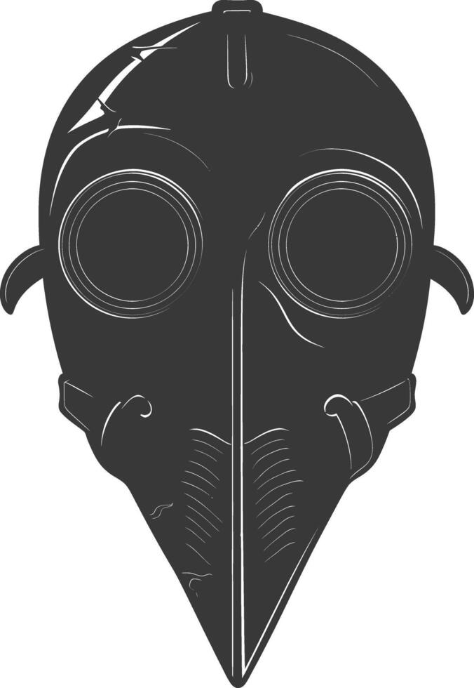 AI generated Silhouette plague mask black color only full vector