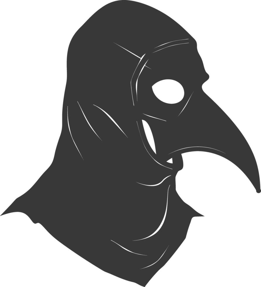 AI generated Silhouette plague mask black color only full vector