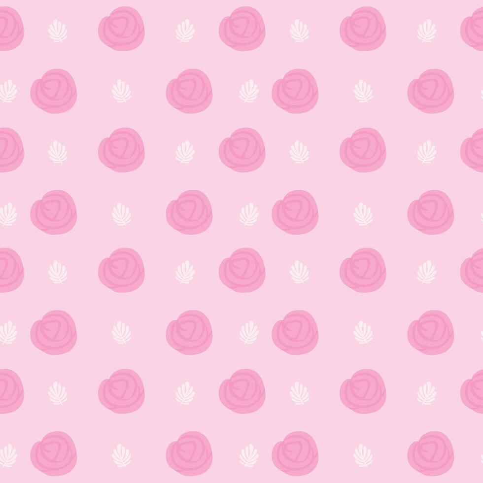 Cute hand drawn spring rose flowers seamless pattern with floral for fabric textiles clothing wrapping paper cover banner home decor abstract backgrounds Vector illustration