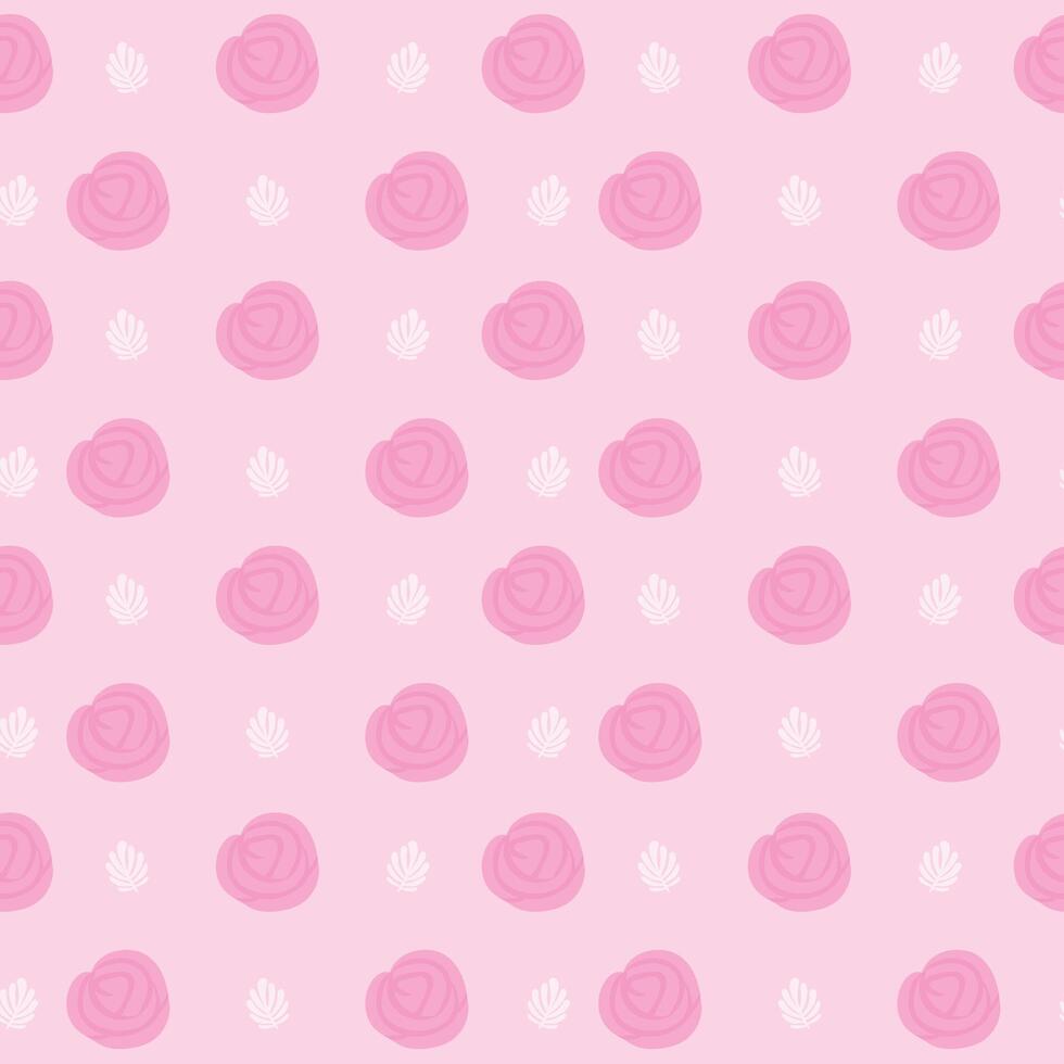 Cute hand drawn spring rose flowers seamless pattern with floral for fabric textiles clothing wrapping paper cover banner home decor abstract backgrounds Vector illustration