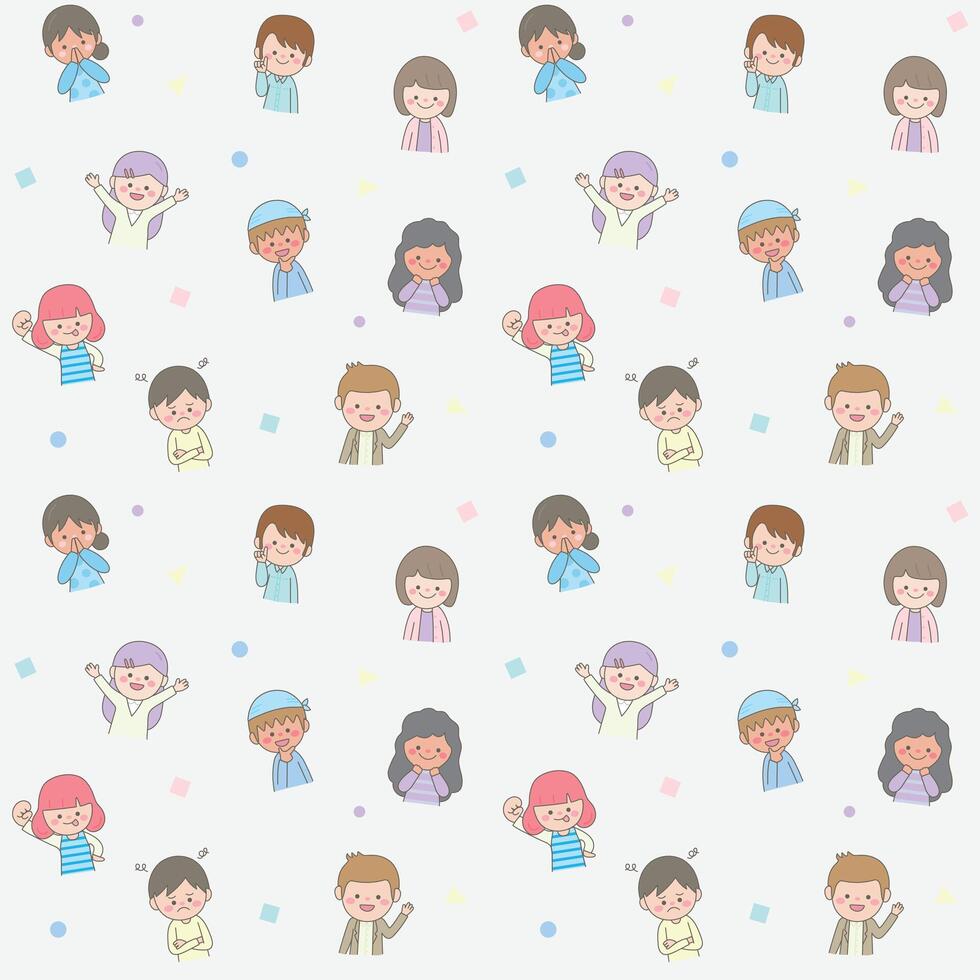 Seamless pattern with man and woman vector