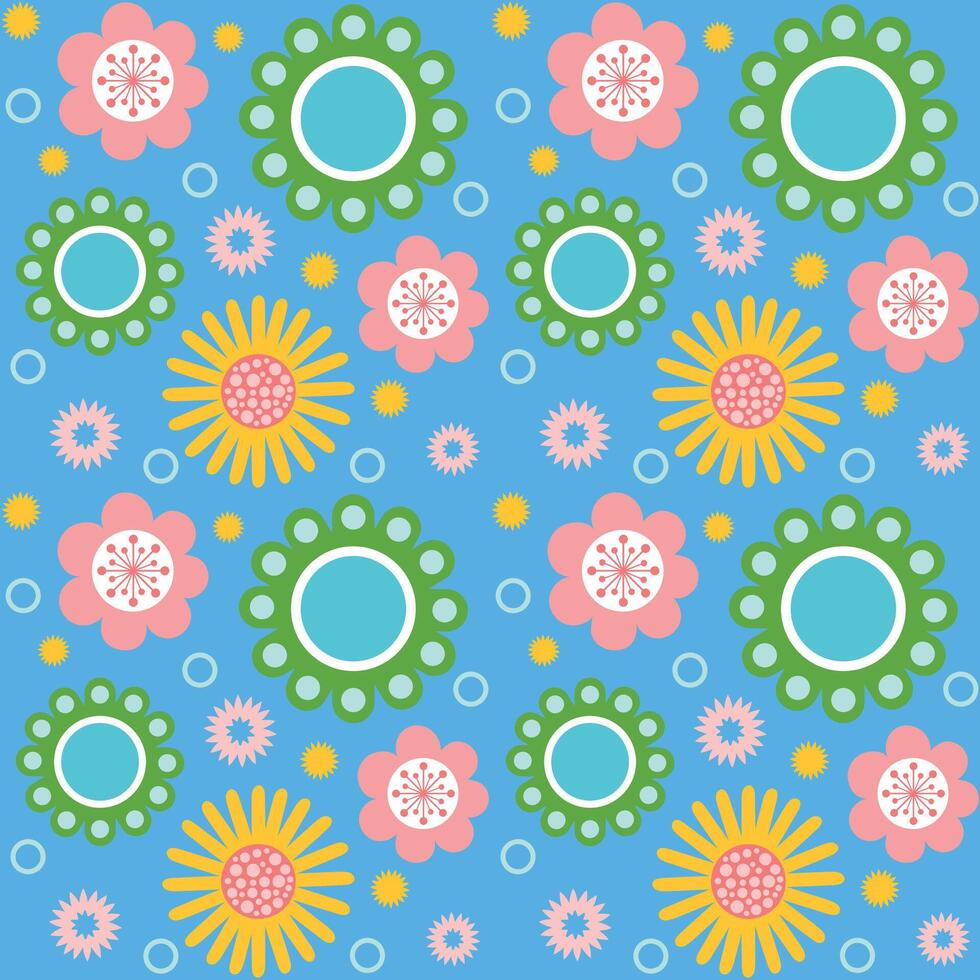 linda mano dibujado vistoso flores sin costura modelo para tela textiles ropa envase papel cubrir bandera hogar decoración resumen antecedentes vector ilustración