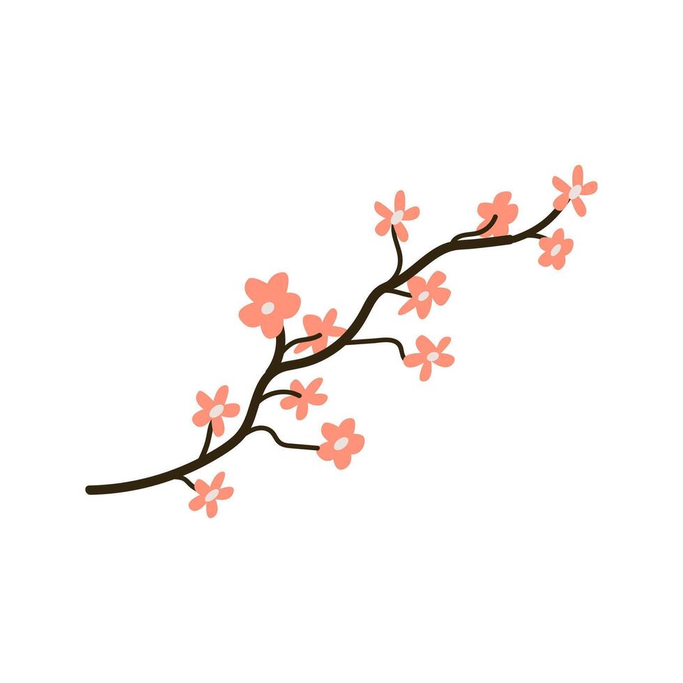 mano dibujado primavera Cereza florecer, sakura vector ilustración. lata usado para decoración bandera, saludo tarjeta, invitación decoración.