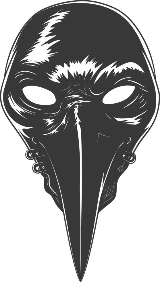 AI generated Silhouette plague mask black color only full vector