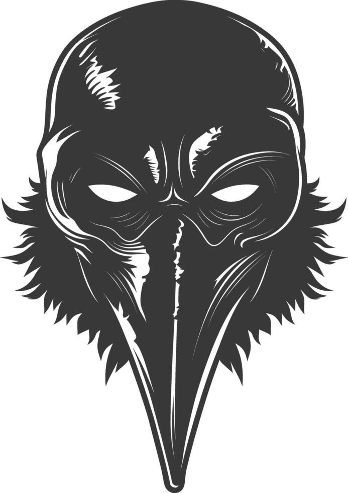 AI generated Silhouette plague mask black color only full vector