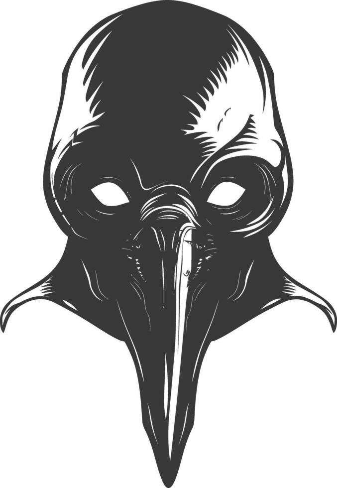 AI generated Silhouette plague mask black color only full vector