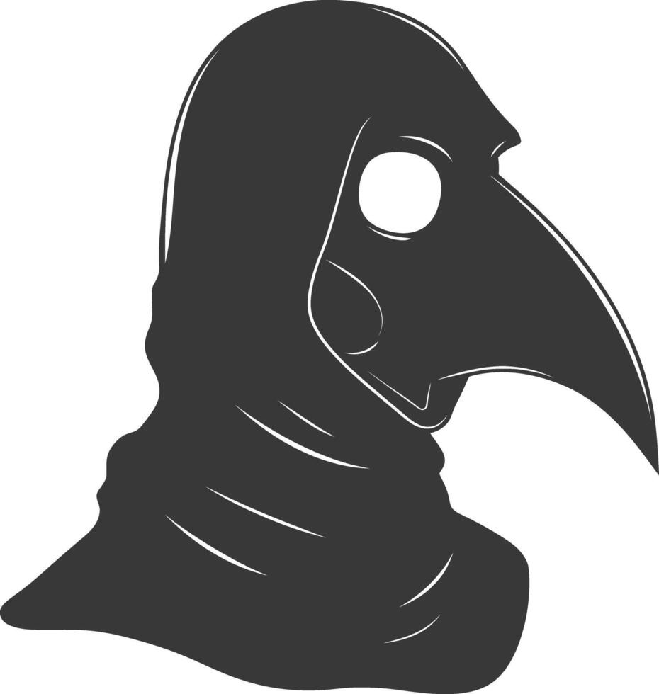 AI generated Silhouette plague mask black color only full vector